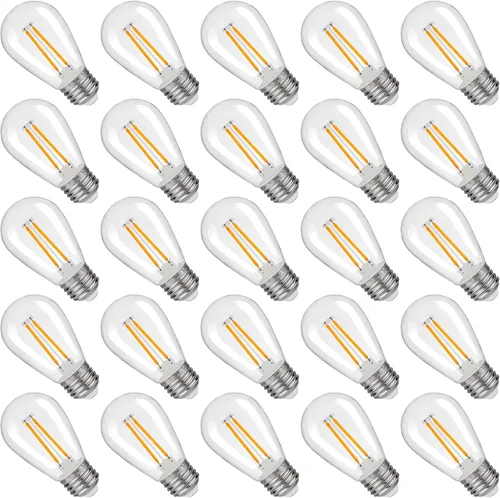 Miniatura 12 de Bombillas LED S14 de repuesto, Bombillas LED S14 irrompibles e impermeables de 1 W, luces de cadena para exteriores, bombillas LED Edison de base