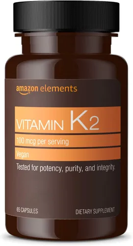 Miniatura 2 de Amazon Elements Vitamina K2 (100 mcg, 65 cápsulas) y vitamina D3 (5000 UI, 180 cápsulas blandas)