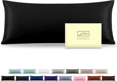 Miniatura 56 de Funda de almohada de seda para cabello y piel, suave, transpirable y sedosa 100% seda Queen, juego de 2, fundas de almohada de seda de morera