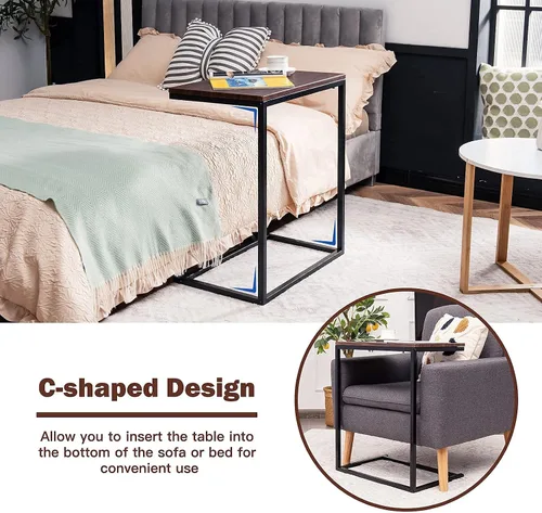 Miniatura 8 de Tangkula soporte para laptop, mesa portátil de extremo para sofá, mobiliario de oficina y hogar.