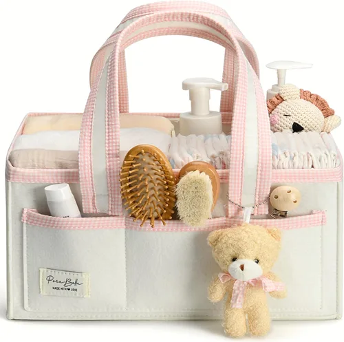 Miniatura 13 de Organizador de Pañales PeraBella XL con Asa, Bolsa de Regalo para Baby Shower, Artículos Imprescindibles para Registro de Búsqueda, Organizador