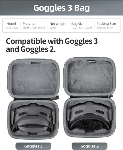 Miniatura 5 de Anbee Funda de transporte para gafas 3, funda rígida portátil compatible con DJI Avata 2 / Neo Drone Pro-View Combo - DJI Goggles 3/2
