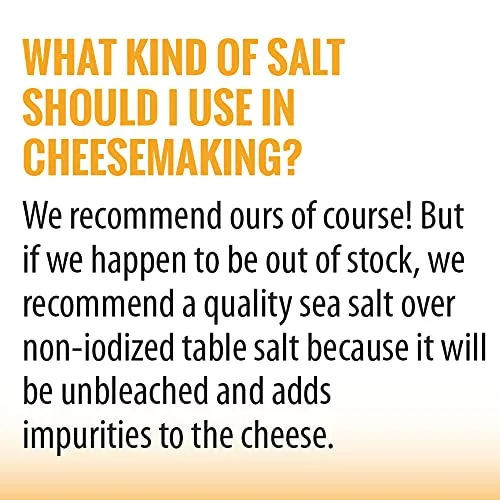 Miniatura 3 de Caravel - Sal marina de queso gourmet Sal de grano fino para hacer queso casero No yodado, sin gluten, sin aditivos, sin blanqueo, kit de queso