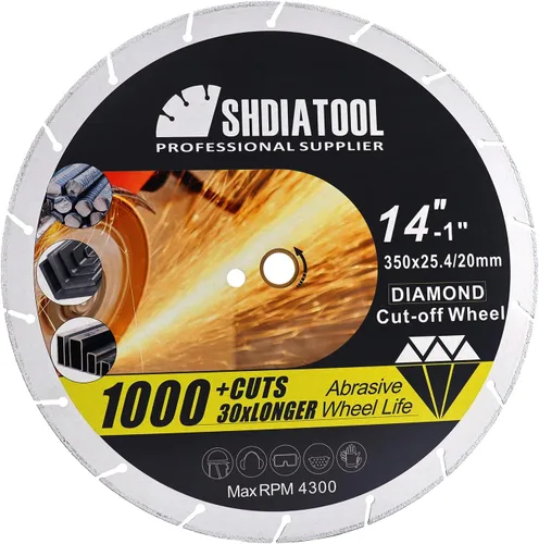 Miniatura 13 de SHDIATOOL Disco de corte de metal de diamante de 4 pulgadas para tubo de acero Ángulo de barras de refuerzo de hierro Hoja de rueda de corte soldada