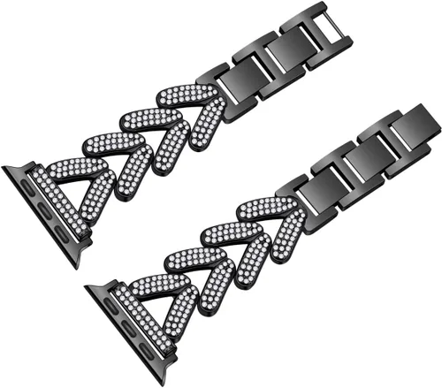 Miniatura 5 de Juntan Correas brillantes compatibles con Apple Watch de 1.496 pulgadas, 1.575 pulgadas, 1.614 pulgadas, 1.654 pulgadas, 1.732 pulgadas, 1.772
