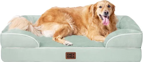 Miniatura 118 de EHEYCIGA - Cama ortopédica para perro grande, impermeable, de espuma viscoelástica y espuma tipo caja de huevos, bordes elevados, antideslizante