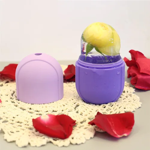 Miniatura 3 de Rodillo de hielo para cara, rodillo facial de hielo de belleza púrpura para el cuidado de la piel de la cara y los ojos, el cuello de la piel