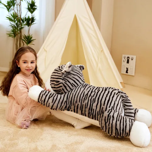 Miniatura 4 de IKASA Animal de Peluche de Gato Rayado Gigante, Juguete de Peluche, Gatito Grande, Juguetes Suaves Jumbo Grandes, 30" Tamaño Enorme Lindo Peluche