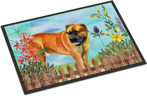 Miniatura 119 de Caroline's Treasures CK1311MAT Cavalier Spaniel Poinsettas - Felpudo de 18 x 27 pulgadas, tapete para puerta delantera, interior y exterior