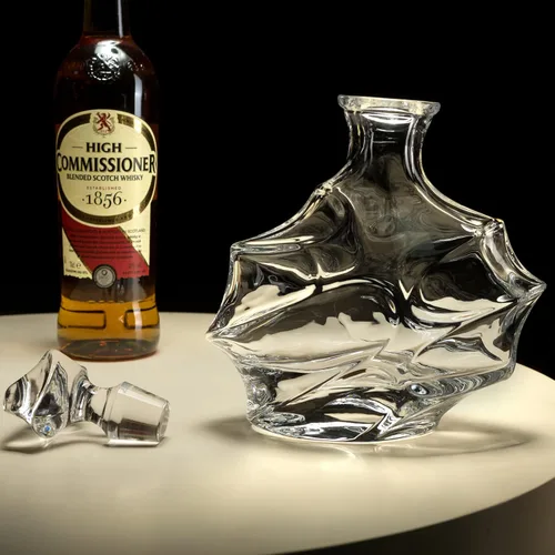 Miniatura 7 de KANARS - Decantador de whisky con tapón hermético, decantador grande de cristal hecho a mano para whisky, vino, bourbon, brandy, licor, centeno, ron