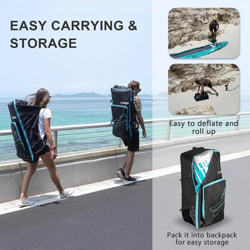 Miniatura 6 de Kayak inflable, kayak plegable ligero y duradero, kayak inflable, kayaks para adultos remando en ríos, lagos y aguas costeras