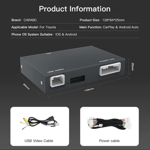 Miniatura 5 de CARabc Adaptador Inalámbrico Carplay Android Auto para Toyota con Entune2.0 2014-2019, Compatible