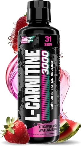 Miniatura 15 de Nutrex Research L-Carnitina 3000 (31 porciones, Berry Blast) Disparos líquidos, sin estimulantes Apoya la recuperación muscular para hombres