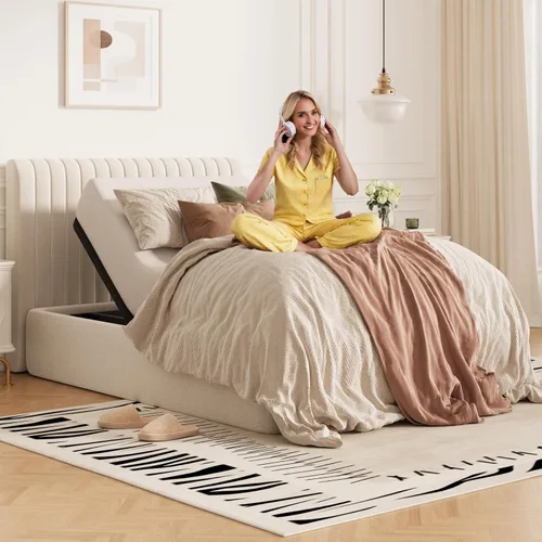 FLEXISPOT Base de cama ajustable Twin XL–Gravedad cero y masaje relajante, posiciones de memoria, motor ultra silencioso, montaje rápido, patas