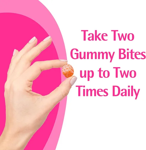 Miniatura 6 de Caltrate Gummy Bites 500 mg Suplemento de calcio y vitamina D, cereza negra, fresa, naranja, 100