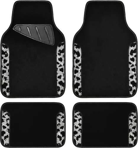 Miniatura 9 de CAR PASS - Alfombras de coche con diamantes brillantes, alfombrillas de suelo de diamantes de imitación con purpurina brillante con almohadilla