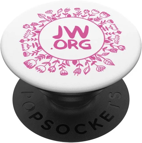 Logotipo de JW.org – Flores – Versión rosa – PopSockets Grip y soporte para teléfonos y tabletas