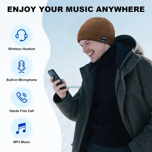Miniatura 95 de Rotibox - Gorro inalámbrico con Bluetooth para deportes al aire libre, regalo de Navidad.