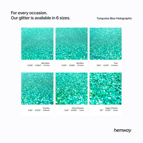 Miniatura 153 de Hemway - Purpurina para resina 100g, cristales metálicos plateados, copos súper gruesos para vasos de epoxi, cera de fusión