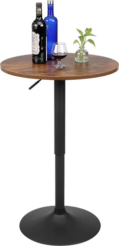 Miniatura 8 de Finnhomy Mesa redonda de bar de cóctel de 23.6 pulgadas con base de metal, mesa alta de pub bistró, mesa de altura de barra para cocina, sala
