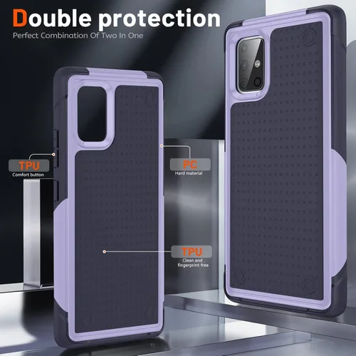 Miniatura 5 de Diseñado para Samsung Galaxy A71 5G Funda 2 en 1 Regalo Grado Militar Protección contra Caídas Cubierta Resistente de Servicio Pesado a Prueba