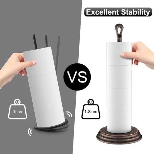 Miniatura 3 de KASUNTO Soporte de papel higiénico con soporte de papel higiénico resistente al óxido, soporte de metal para baño, soporte de rollo de papel de seda