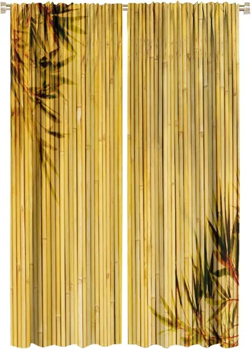 Miniatura 27 de Cortinas de bambú 3D impresas para exteriores, cortinas de bambú natural japonés zen, sala de estar, cocina, bolsillo para barra, cortinas