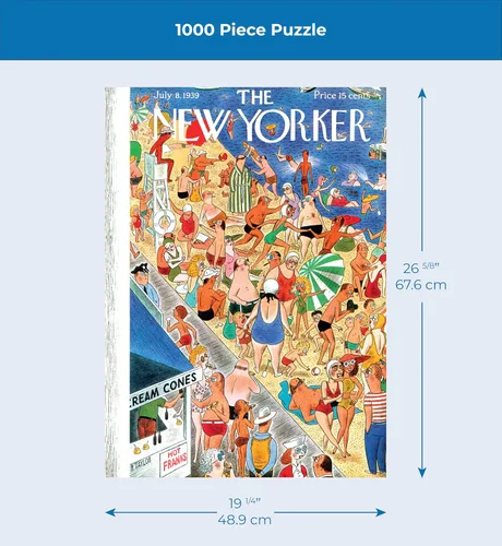 Miniatura 4 de New York Puzzle Company - New Yorker Beachgoing - Rompecabezas de 1000 piezas