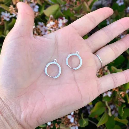 Miniatura 2 de Adabele - 10 ganchos redondos de plata de ley auténtica para aretes de 0.630 in (0.63 pulgadas), circonita cúbica resistente al deslustre para hacer