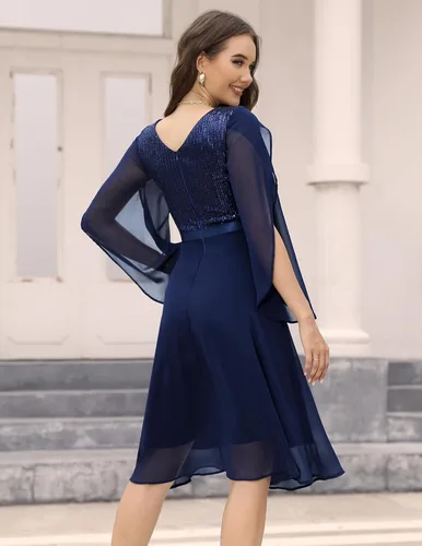 Miniatura 4 de DRESSTELLS Vestido formal de lentejuelas para mujer, vestido de otoño 2023