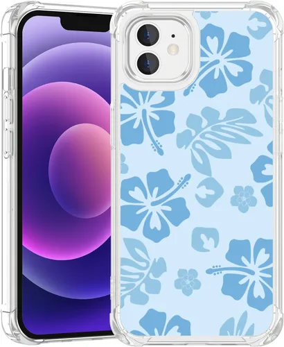 Miniatura 17 de FANXI Funda de teléfono de hibisco azul compatible con iPhone 11 de 6.1 pulgadas, funda protectora a prueba de golpes de TPU con bonita flor azul