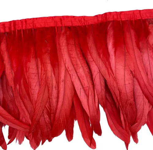 Miniatura 13 de Sowder Borde de flecos de plumas de gallo de 8 a 10 pulgadas de ancho para decoración de manualidades, paquete de 1 yarda (negro)
