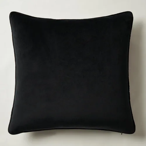 Miniatura 3 de Z Gallerie Namir - Almohada bordada de leopardo de 22 pulgadas, lujosa manta decorativa de terciopelo negro con funda extraíble e inserto de plumas