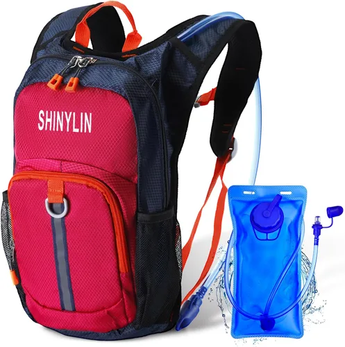 Shinylin Mochila de Hidratación para Niños con Vejiga de Agua de 1.5L Mochila de Senderismo Ligera para Niños o Niñas Niños Ciclismo Escalada Correr