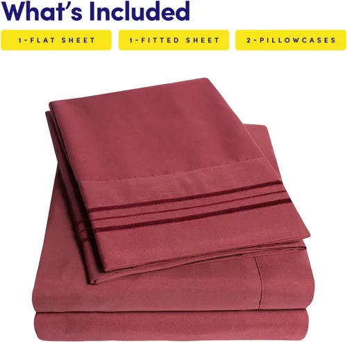 Miniatura 281 de 1500 Supreme Collection - Juego de sábanas y fundas de almohada para colchón, extrasuaves, correas elásticas en las esquinas, sábanas de bolsillo