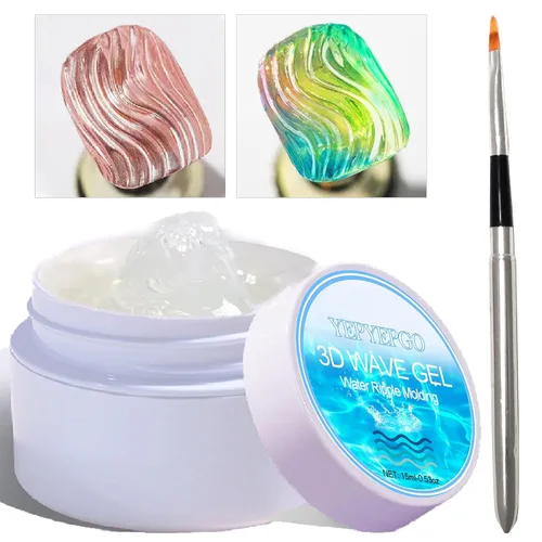Miniatura 8 de Gel de escultura 3D para arte de uñas, 2 piezas de gel sólido no pegajoso para crear esculturas a mano y geles de moldeo 3D duros con Pro Brush UV