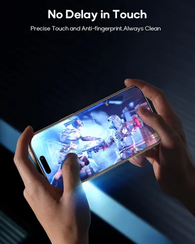 Miniatura 7 de Paquete de 3 protectores de pantalla de privacidad de vidrio templado para iPhone 16 Pro, cabina sin polvo, posicionamiento automático, sin
