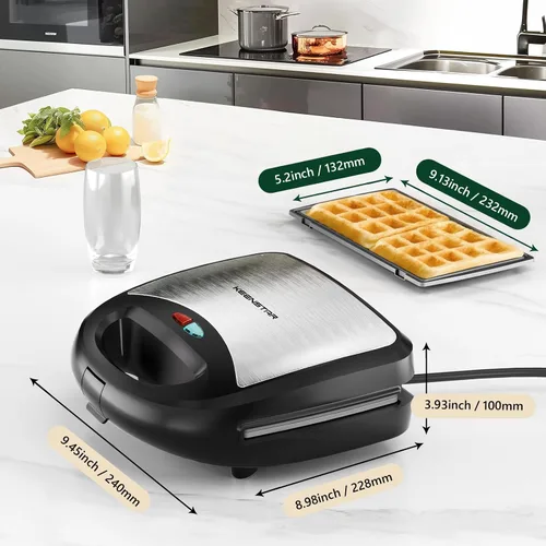 Miniatura 6 de KEENSTAR Sandwichera eléctrica 3 en 1, waflera con platos antiadherentes extraíbles, parrilla con calefacción de doble cara, fácil de limpiar