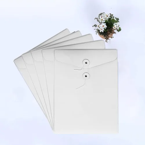 Miniatura 6 de VANRA Carpeta de archivos de cuerda de papel kraft, sobre para archivar proyectos, documentos, organizador de cartas, plano, sin expansión