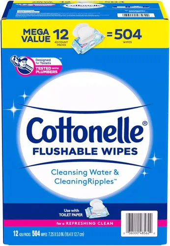 Miniatura 5 de Cottonelle Fresh Care Toallitas Biodegradables, Paquete de Viaje, 12 Paquetes de Viaje de 10 Paños Cada Uno (120 Unidades)
