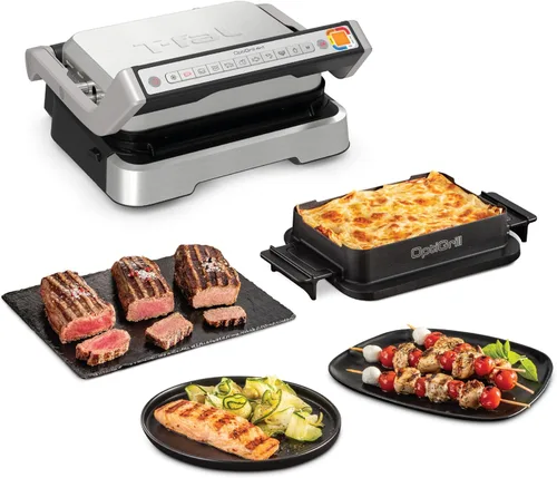 Miniatura 7 de T-Fal OptiGrill - Parrilla eléctrica de acero inoxidable, 4 porciones, 6 modos de cocción automáticos, parrilla inteligente, poco hecho a bien