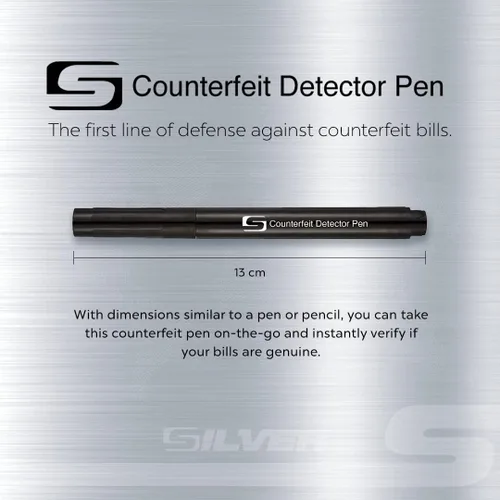 Miniatura 6 de (5 bolígrafos falsificados) Detector de billetes falsificados con punta de cincel, verificador de dinero, bolígrafo detector detecta facturas