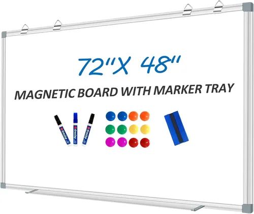 Miniatura 8 de Pizarra blanca magnética de borrado en seco para pared de 24 x 18 pulgadas, pizarra blanca colgante para el hogar, escuela, oficina