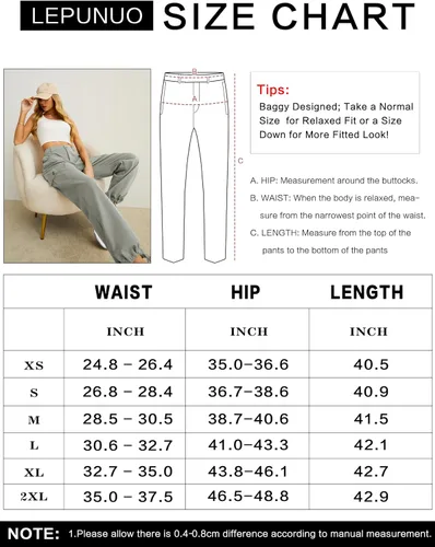 Miniatura 4 de Pantalones cargo de cintura alta para mujer, pantalones de viaje Y2K Streetwear holgados elásticos con 6 bolsillos con cordón en los tobillos