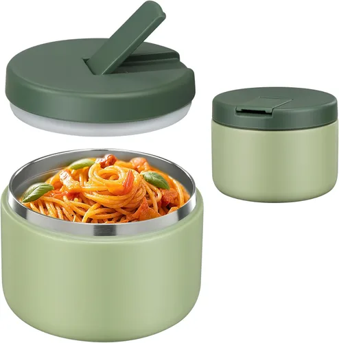 Miniatura 21 de Pawtong Tarro de comida aislado al vacío de 12 onzas con tapa de hebilla, termo de sopa de boca ancha para comida caliente para niños, contenedor