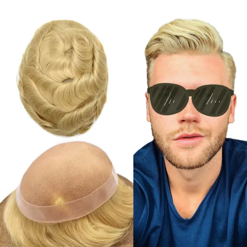 Miniatura 134 de Mens Toupee Hair Piece For Men Fine Mono Men Hair System Toupee For Men Hair Piece Real Human Hair System For Men Protesis Capilar Para Hombre 6x9