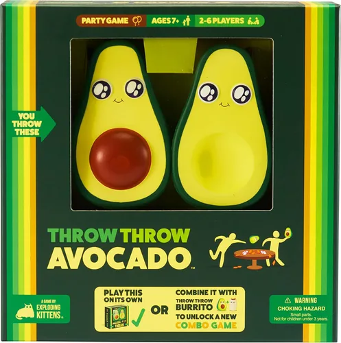 Throw Throw Avocado por Exploding Kittens - Una secuela del juego de cartas Dodgeball y set de expansión - Juegos de fiesta para toda la familia -