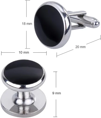 Miniatura 4 de El mejor regalo para hombres, gemelos y tachuelas de Rovtop para hombre, juego de gemelos y tachuelas de camisa de esmoquin para hombres, gemelos