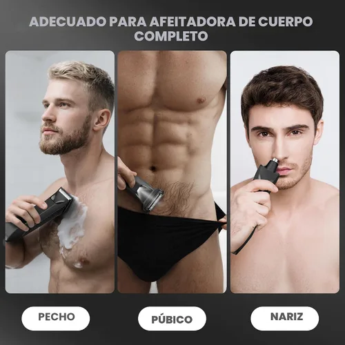 Miniatura 3 de Recortador de Cuerpo y Testículos Manscape para Hombres, Afeitadora de Cabeza Calva y Cuerpo, Recortador de Vello Púbico de Ingle y Nariz 3 en 1