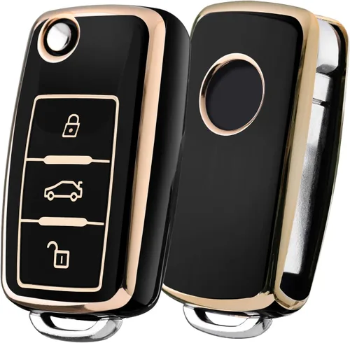 Miniatura 12 de ELOHEI para VW Funda para Llavero, Protección Completa de 361 Grados de TPU Suave Premium para VW Volkswagen Jetta, Beetle, Tiguan, Passat, Golf